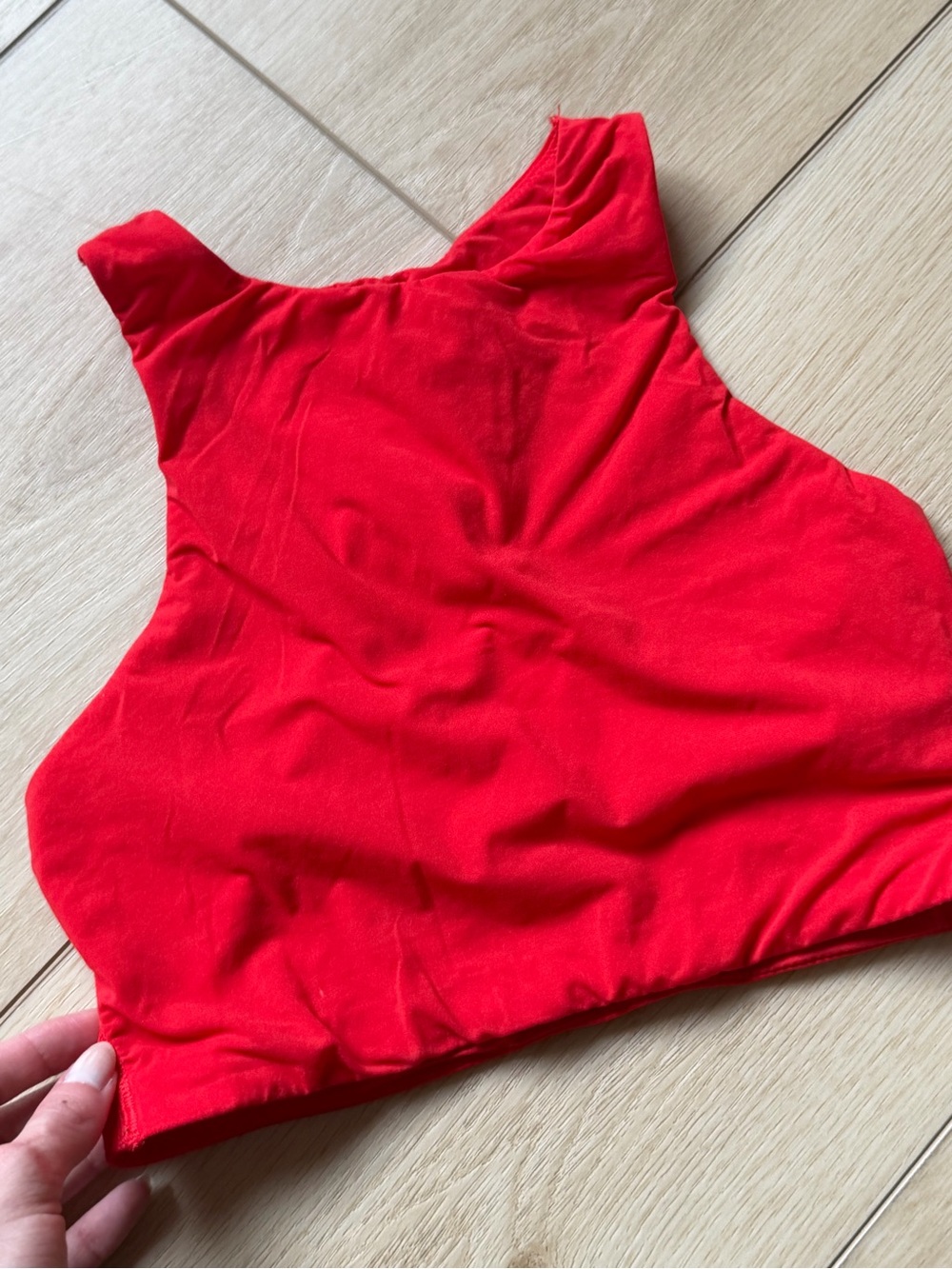 SKIMS Red High-Neck Crop Tank